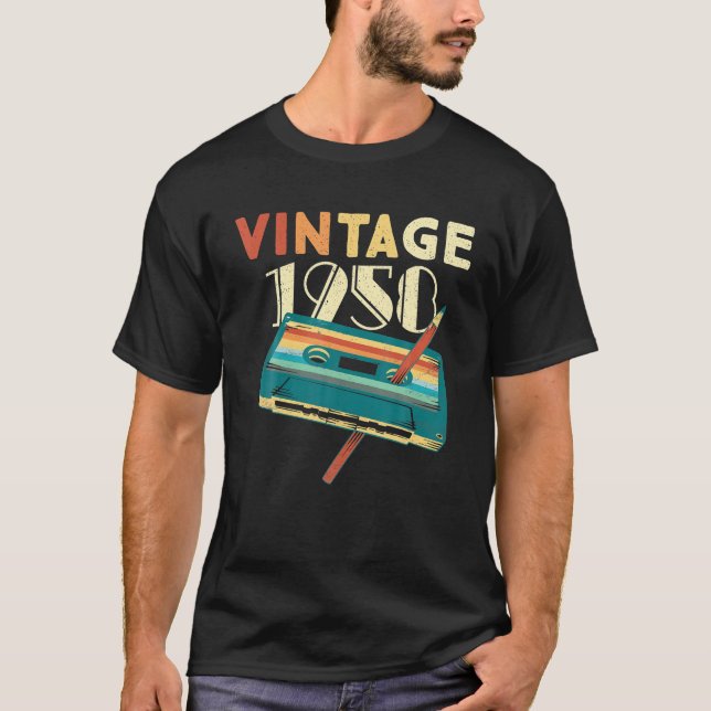 Camiseta Cassette musical de 1958 65º regalo de cumpleaños  (Anverso)