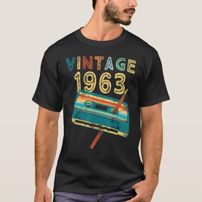 Camiseta Cassette musical de 1963 60 cumpleaños 60 años (Anverso)