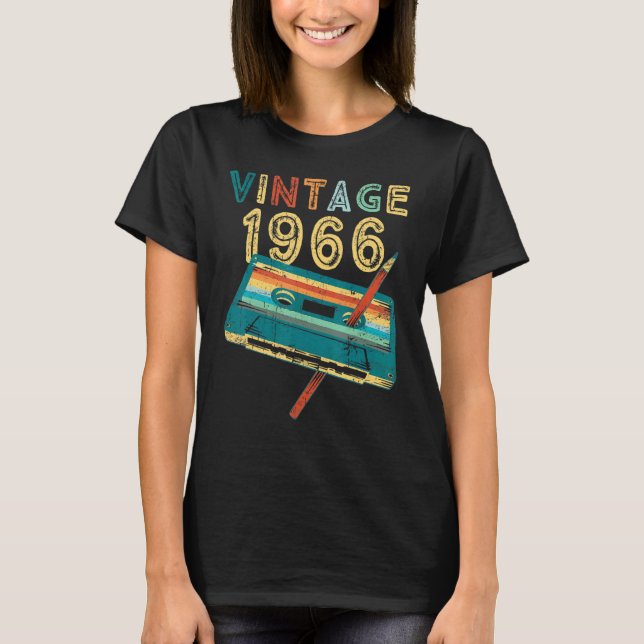 Camiseta Cassette musical de 1966 57º cumpleaños 57 años (Anverso)