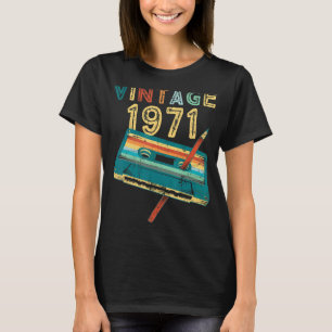 Camiseta Cassette musical de 1971 52º cumpleaños 52 años