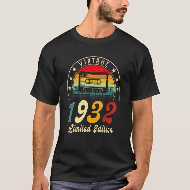 Camiseta Cassette retro 1932 1932 90º cumpleaños 90 (Anverso)