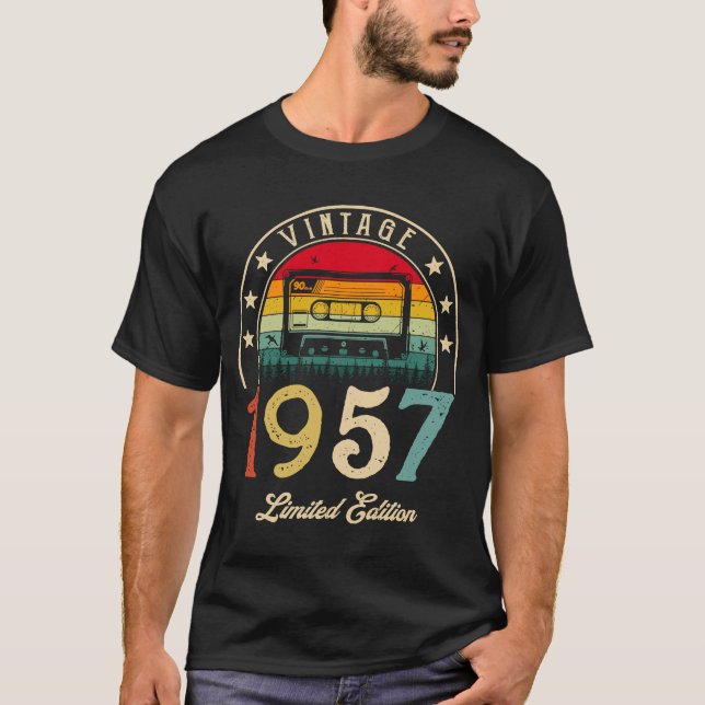 Camiseta Cassette retro 1957 1957 65º cumpleaños 65 (Anverso)