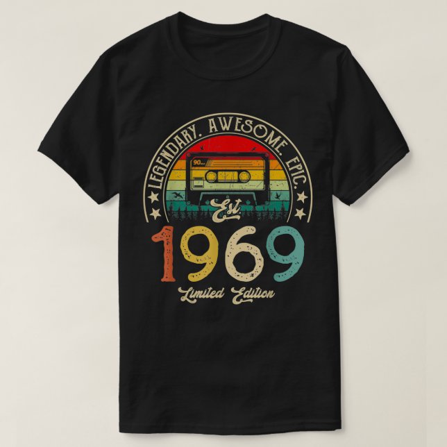 Camiseta Cassette retro 1969 de la época de la cosecha 1969 (Diseño del anverso)