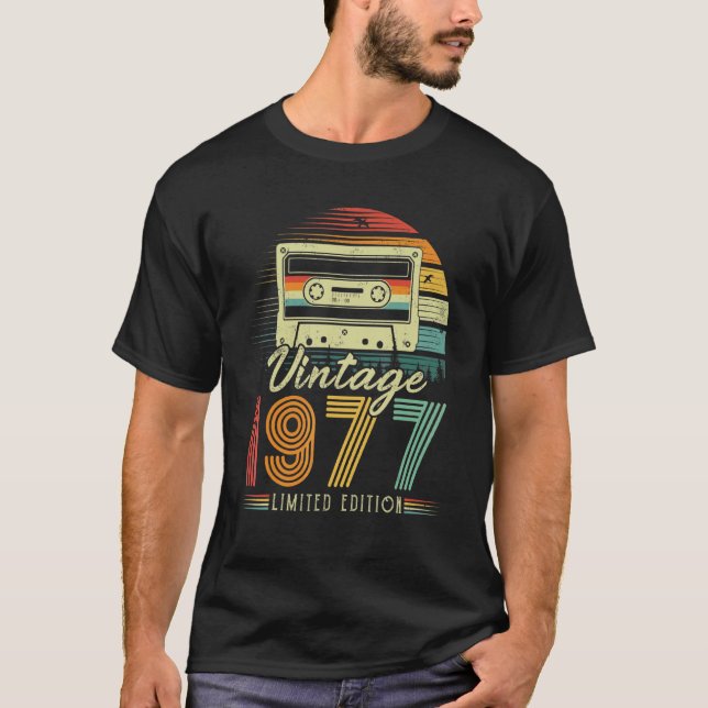 Camiseta Cassette retro 1977 1977 45º cumpleaños 45 (Anverso)