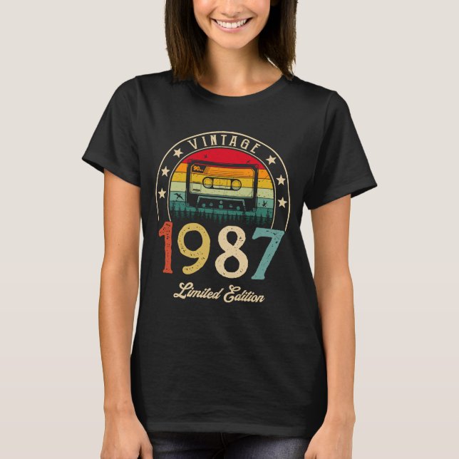 Camiseta Cassette retro 1987 1987 35º cumpleaños 35 (Anverso)