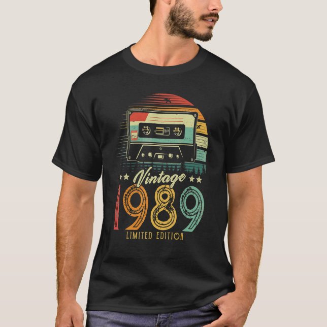 Camiseta Cassette retro 1989 1989 33a cumpleaños 33 (Anverso)