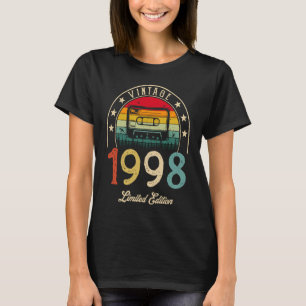 Camiseta Cassette retro 1998 Viñeta 1998 24º cumpleaños 24