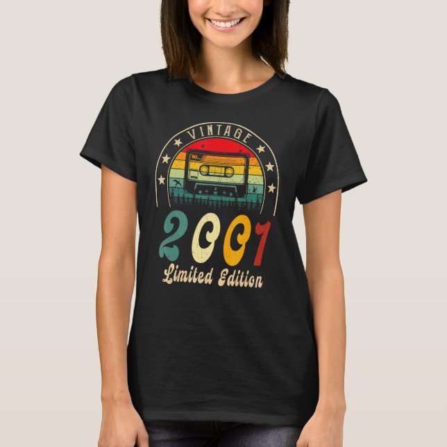Camiseta Cassette retro 2001 21ª cumpleaños 21 (Anverso)