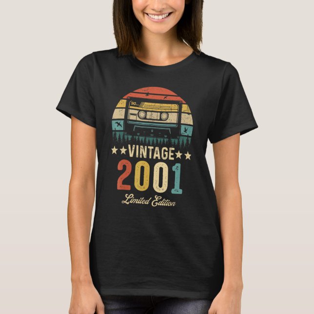 Camiseta Cassette retro 2001 21ª cumpleaños 21 (Anverso)