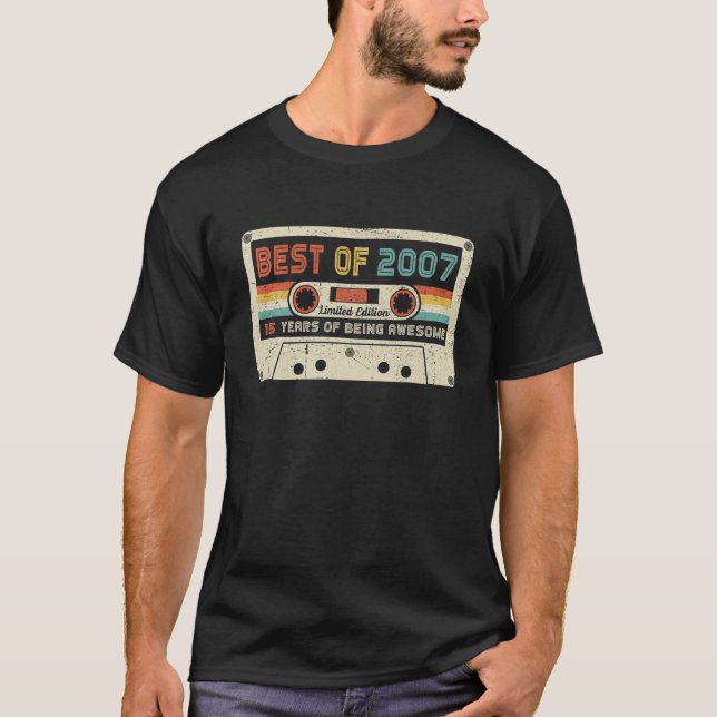 Camiseta Cassette Retro 2007 15 Años (Anverso)