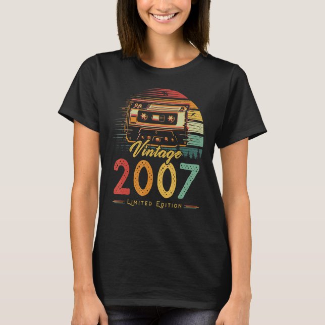 Camiseta Cassette Retro 2007 2007 15º cumpleaños 15 (Anverso)