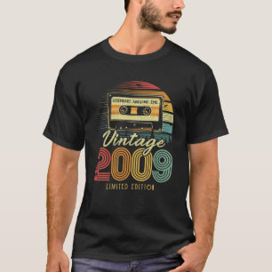Camiseta Cassette Retro 2009 2009 13º Cumpleaños 13