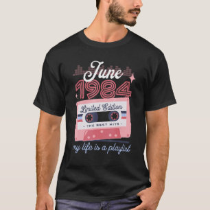 Camiseta Cassette retro 38º cumpleaños 38 de junio de 1984