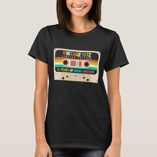 Camiseta Cassette retro 50 años de edad 1972 (Anverso)