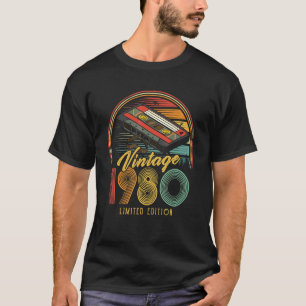 Camiseta Cassette retro de 1980 1980 42º cumpleaños 42
