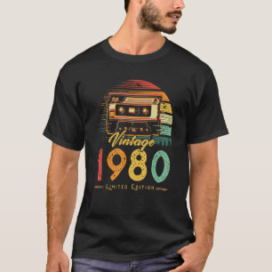 Camiseta Cassette retro de 1980 1980 42º cumpleaños 42