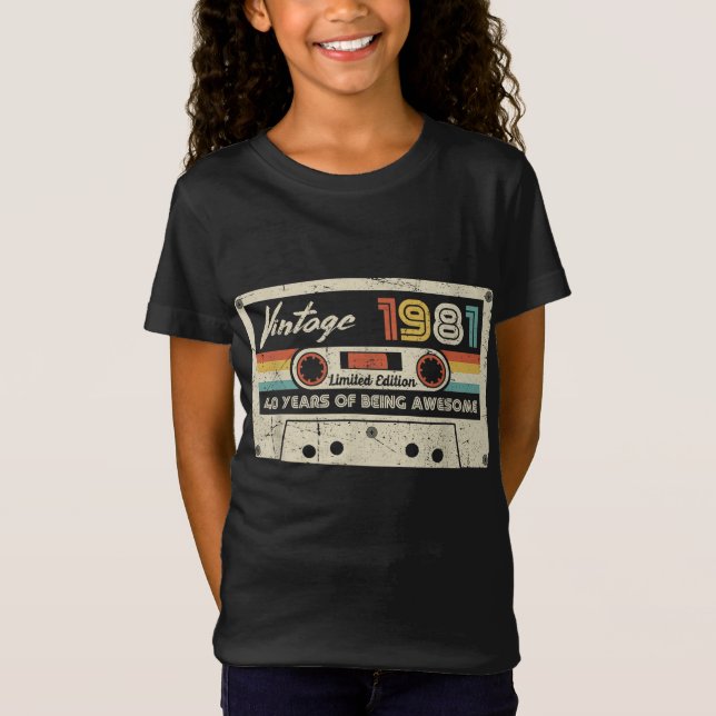 Camiseta Cassette retro de 1981 40º cumpleaños 40 años (Anverso)