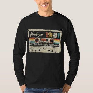 Camiseta Cassette retro de 1981 40º cumpleaños 40 años