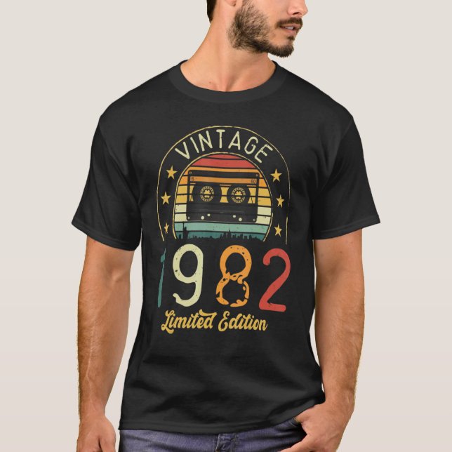 Camiseta Cassette retro vintage 1982 40th Birthday (Anverso)