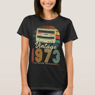 Camiseta Cassette retro vintage de 50 años de edad 1973 50º