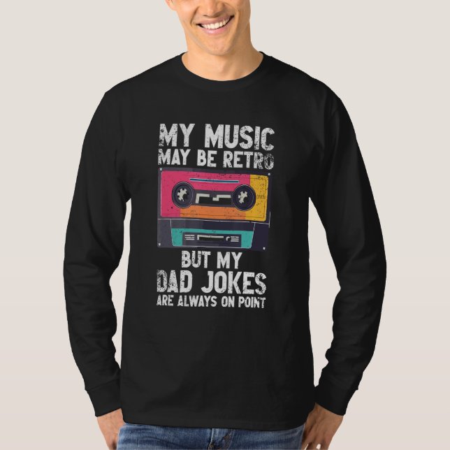 Camiseta Cassette Tape 80s Retro Dad Joke Mixtape Father s  (Anverso)