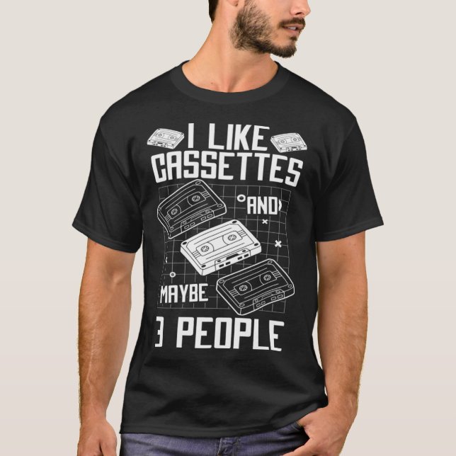 Camiseta Cassette Tape Music Player Recorder Mix Audio Coll (Anverso)