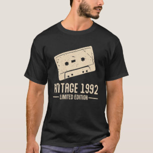 Camiseta Cassette Tapes S 1992 Vintage Retro Design Birthda