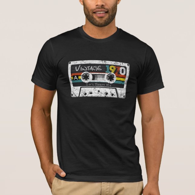 Camiseta Cassette Vintage 1970 - Personalización (Anverso)