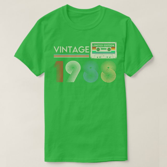 Camiseta Cassette Vintage 1988 Limited (Diseño del anverso)