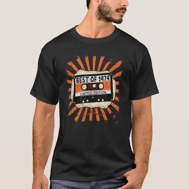 Camiseta Cassette Vintage de cumpleaños 1979 (Anverso)