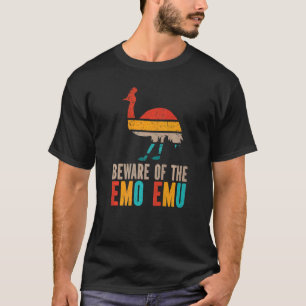 Camiseta Cassowary Retro Sunset Emo Emu Mascota Cassowary