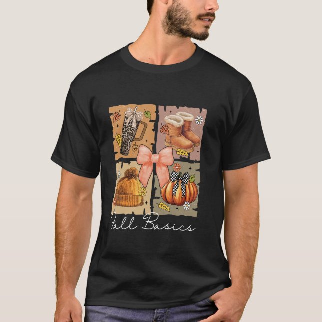 Camiseta Casta Básica Calabaza Coquette Bow Otoño Thanksgiv (Anverso)