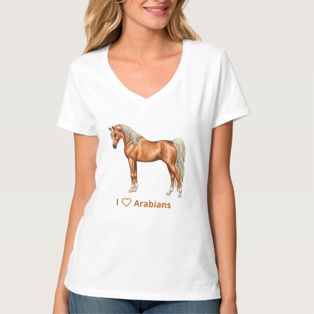 Camiseta Castaño claro Palomino Caballo árabe egipcio (Anverso)