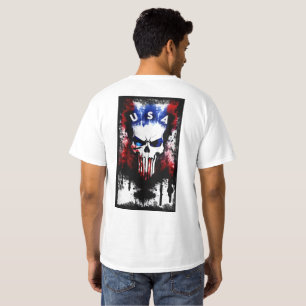 Camiseta Castigo patriótico (EEUU) de los hombres blancos