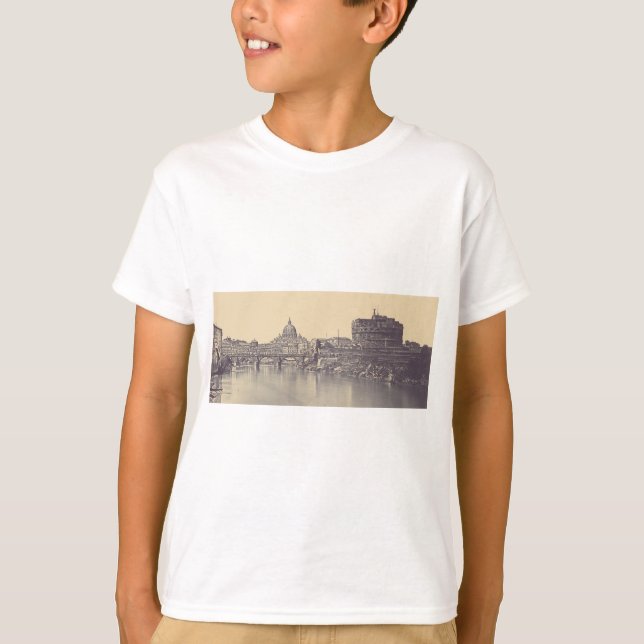 Camiseta Castillo de Ángel y cúpula del Vaticano (Anverso)