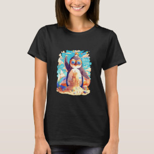 Camiseta Castillo de arena de pingüino lindo Playa Amante d