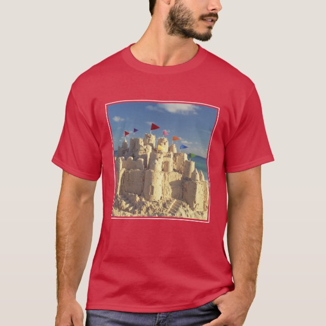 Camiseta Castillo de arena en la playa (Anverso)