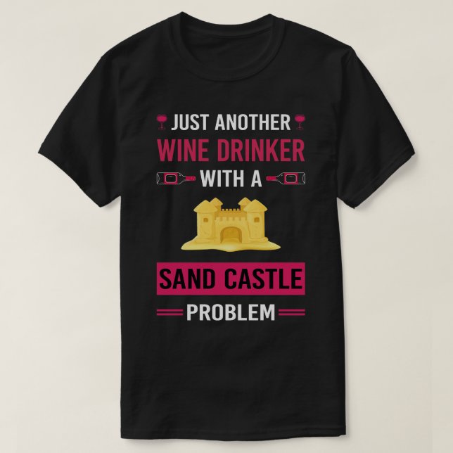 Camiseta Castillo de arena para beber vino (Diseño del anverso)