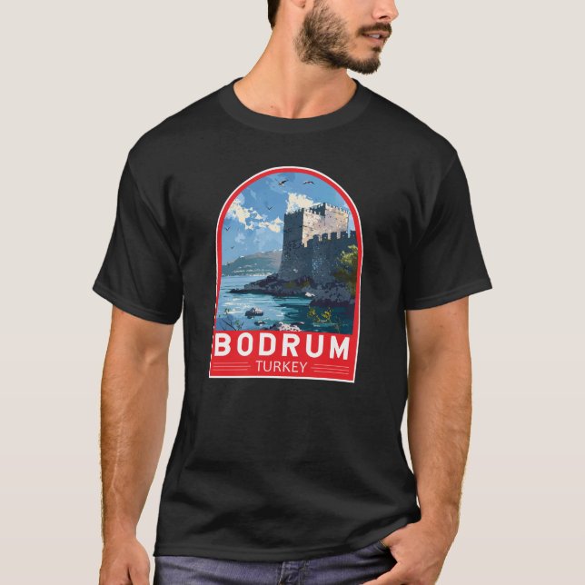 Camiseta Castillo de Bodrum Turquía Viaje Arte Vintage (Anverso)