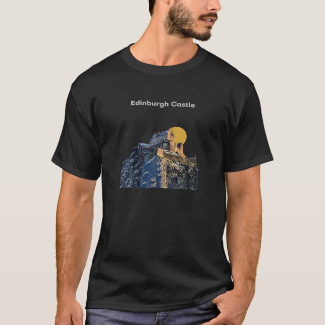 Camiseta Castillo de Edimburgo Escocia Cuento de Hadas Retr (Anverso)