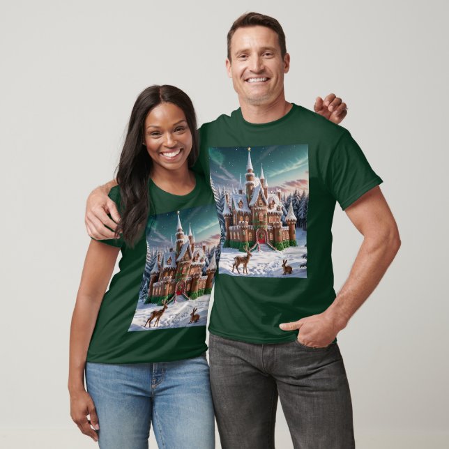 Camiseta Castillo de Gingerbread del Bosque de los Navidade (Unisexo)