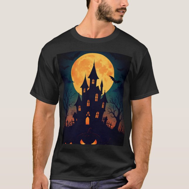 Camiseta Castillo de Halloween de fantasía (Anverso)
