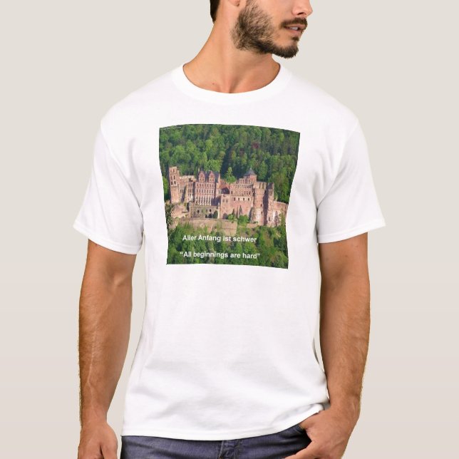 Camiseta Castillo de Heidelberg En Alemán y Refrán Alemán (Anverso)