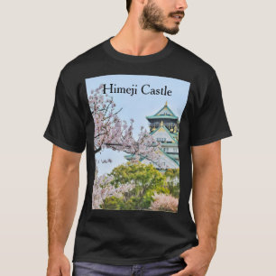 Camiseta Castillo de Himeji con flores de cerezo