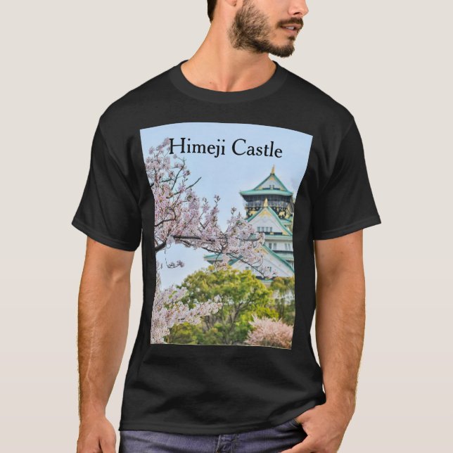Camiseta Castillo de Himeji con flores de cerezo (Anverso)