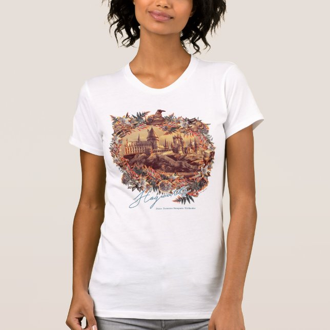 Camiseta CASTILLO DE HOGWARTS™ Gráfico floral (Anverso)
