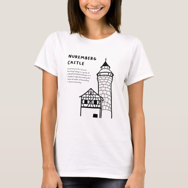 Camiseta Castillo de Nuremberg, Alemania" | Arte minimalist (Anverso)