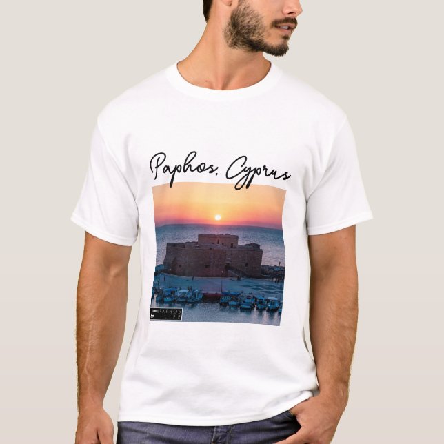 Camiseta Castillo de Paphos Sunset y Firma (Anverso)