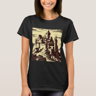 Camiseta Castillo medieval de Fantasy - Woodcut 2