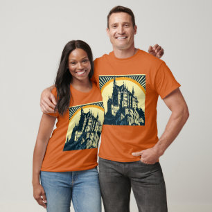 Camiseta Castillo medieval de Fantasy - Woodcut 3
